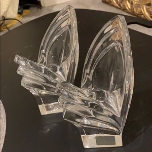 Vintage Mikasa Deco Crystal Candlesticks -Set of 2